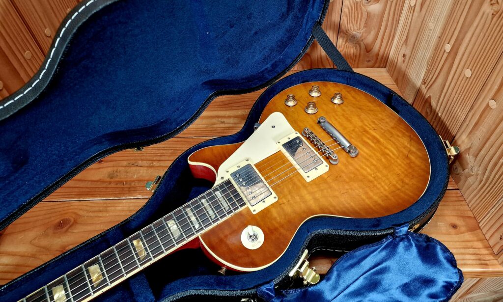 Kauffmann Guitars 59 SC Flamed Maple Top, Ice Tea Burst, light aged – Bild 2