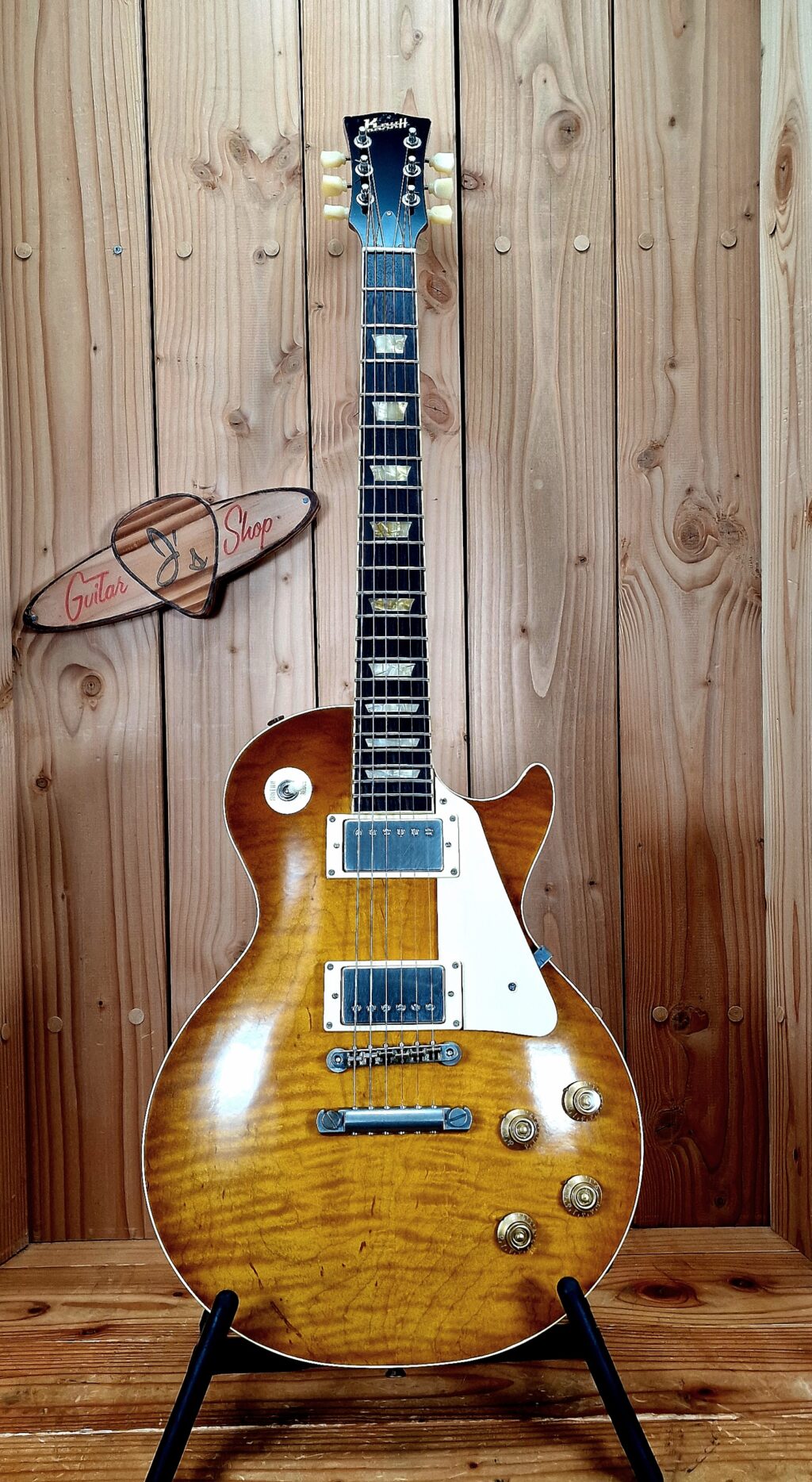 Kauffmann Guitars 59 SC Flamed Maple Top, Ice Tea Burst, light aged – Bild 8