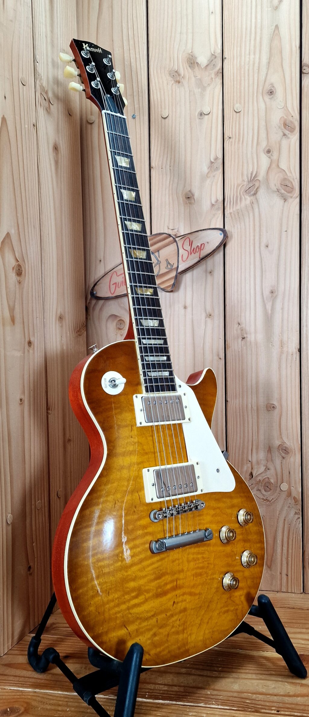 Kauffmann Guitars 59 SC Flamed Maple Top, Ice Tea Burst, light aged – Bild 13
