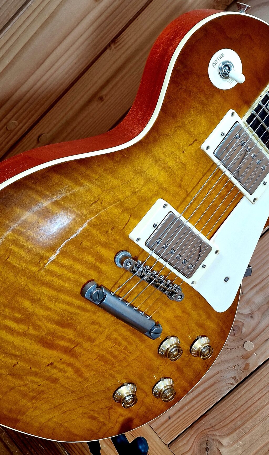 Kauffmann Guitars 59 SC Flamed Maple Top, Ice Tea Burst, light aged – Bild 16