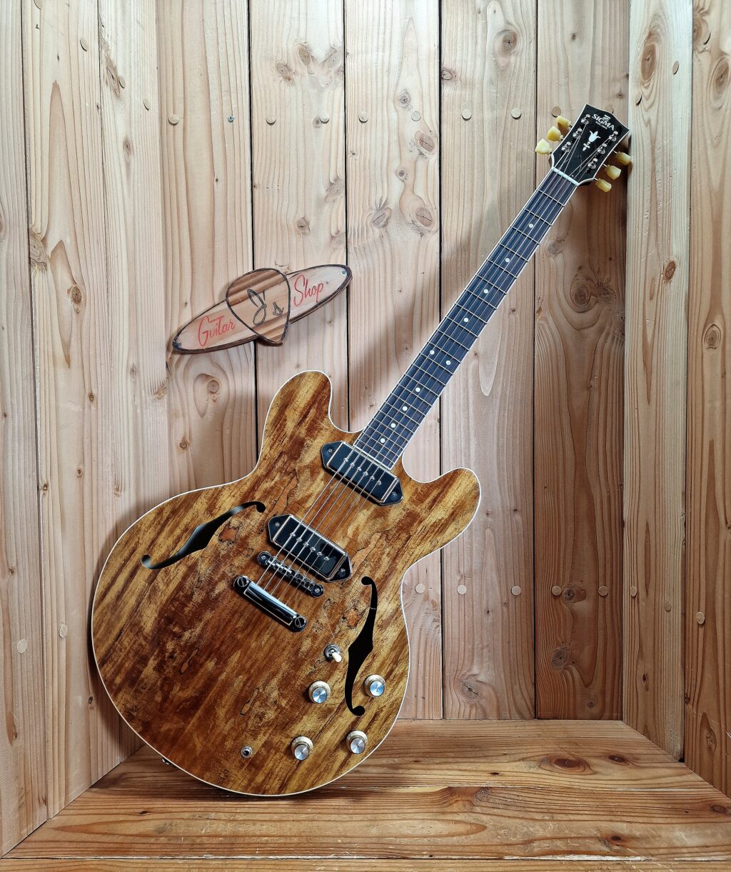 Sigma Guitars HBSA-102P-AN, Semi-Hollow E-Gitarre, inkl. Softshellcase (Reserviert) – Bild 2