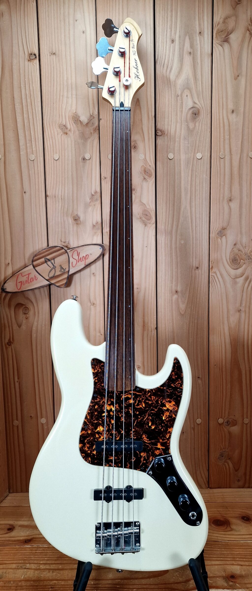 Hohner HZ-FL, Fretless Bass Ivory, 1990´s inkl. Koffer – Bild 4