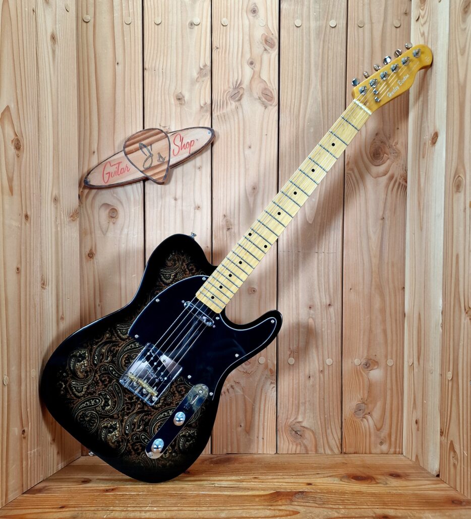 Harley Benton TE-70 Black Paisley Upgrade mit Fender Pickups und Kluson Locking Tunern