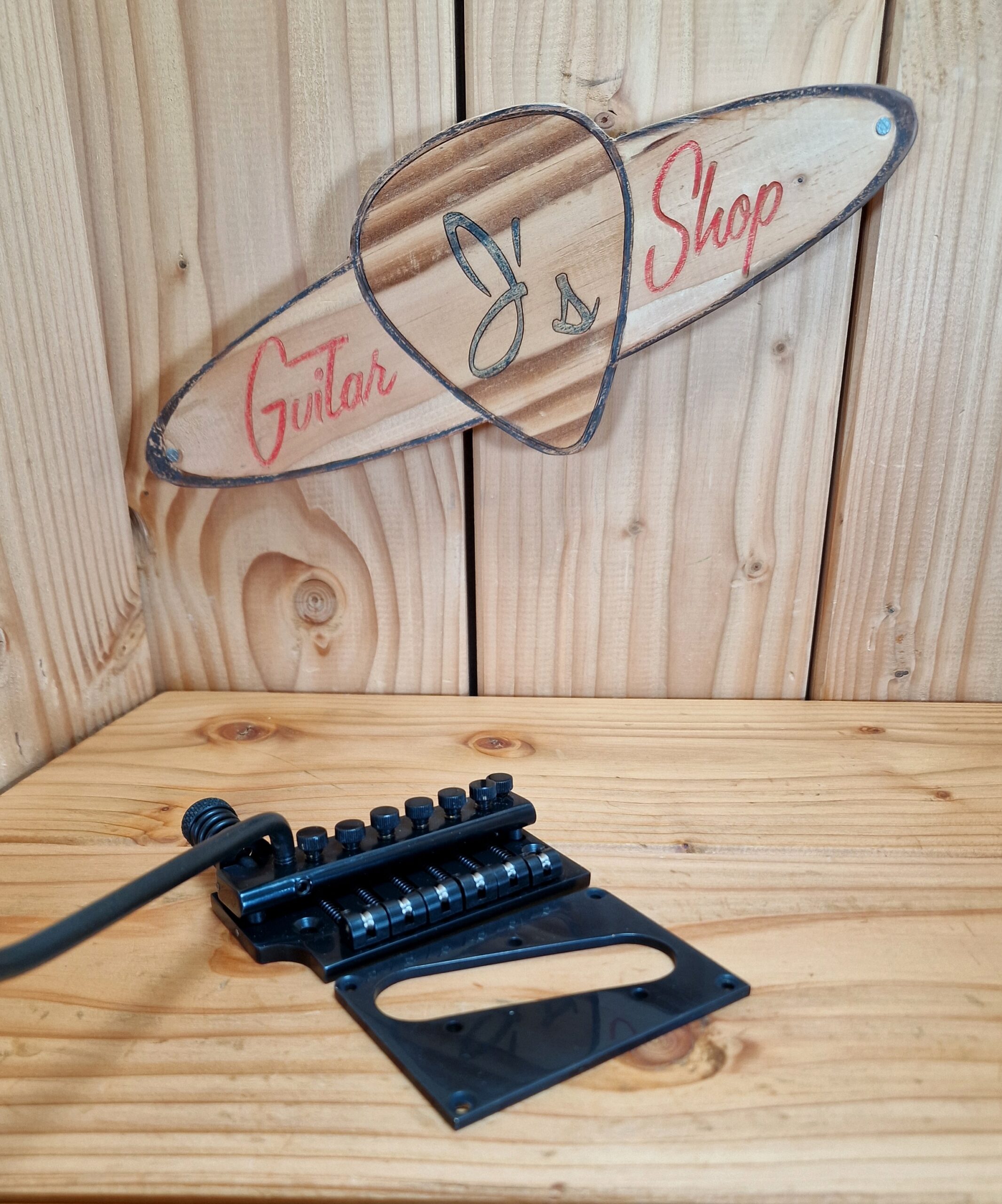ABM T-Style Rollerbridge Feinstimmer Tremolo Schwarz 1980´s, Messing – Bild 2