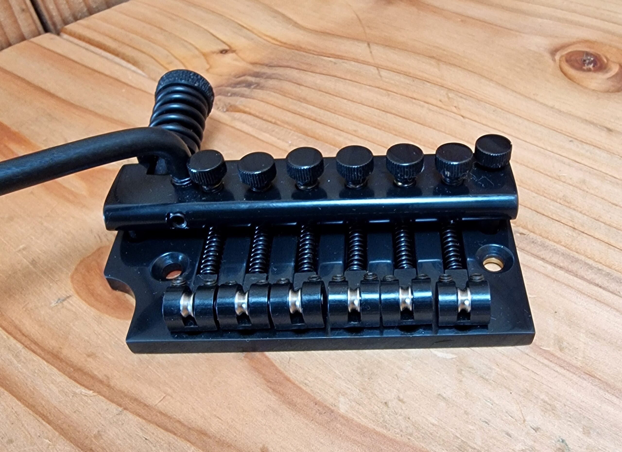 ABM T-Style Rollerbridge Feinstimmer Tremolo Schwarz 1980´s, Messing – Bild 4