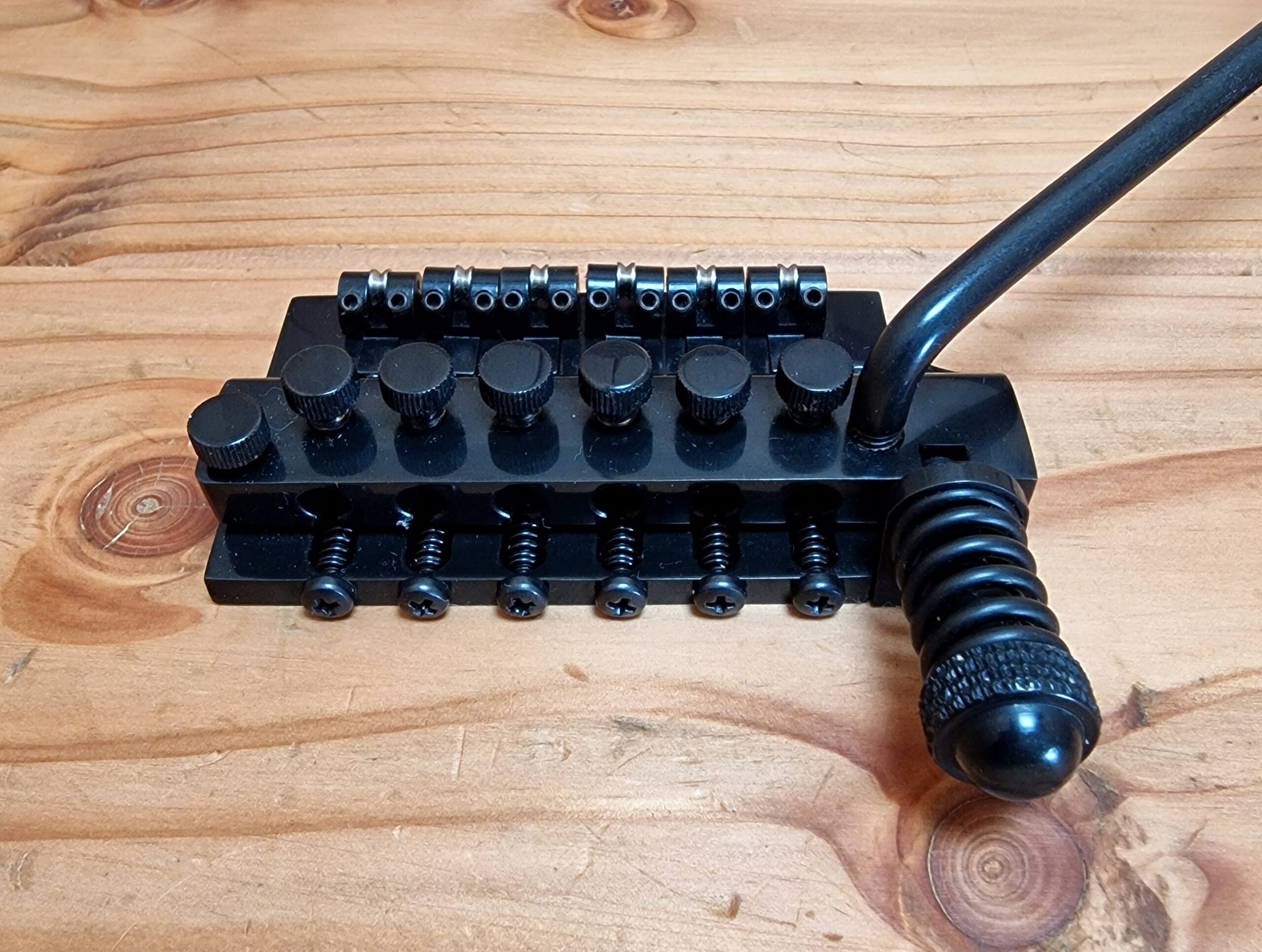 ABM T-Style Rollerbridge Feinstimmer Tremolo Schwarz 1980´s, Messing – Bild 7