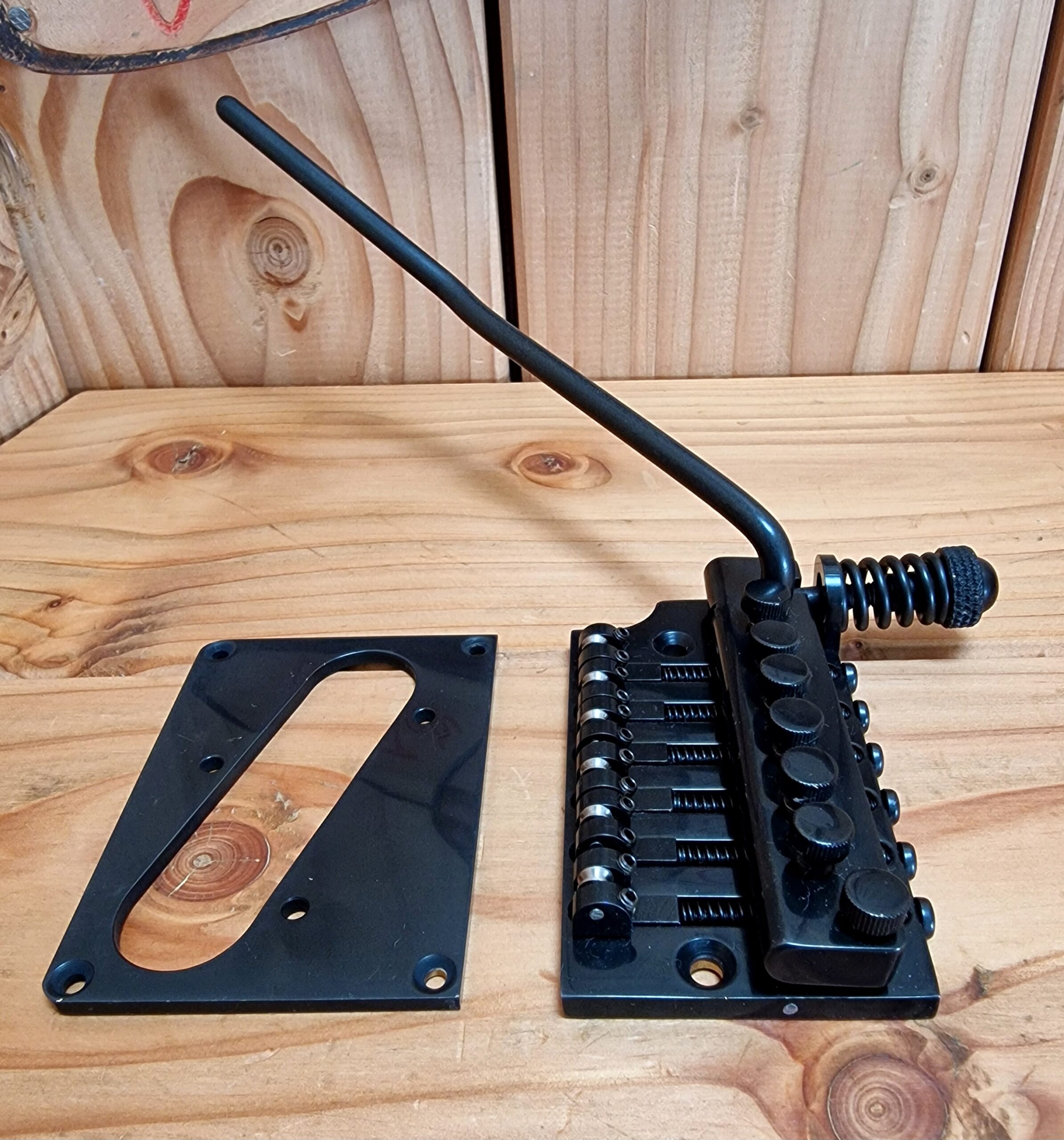 ABM T-Style Rollerbridge Feinstimmer Tremolo Schwarz 1980´s, Messing – Bild 8