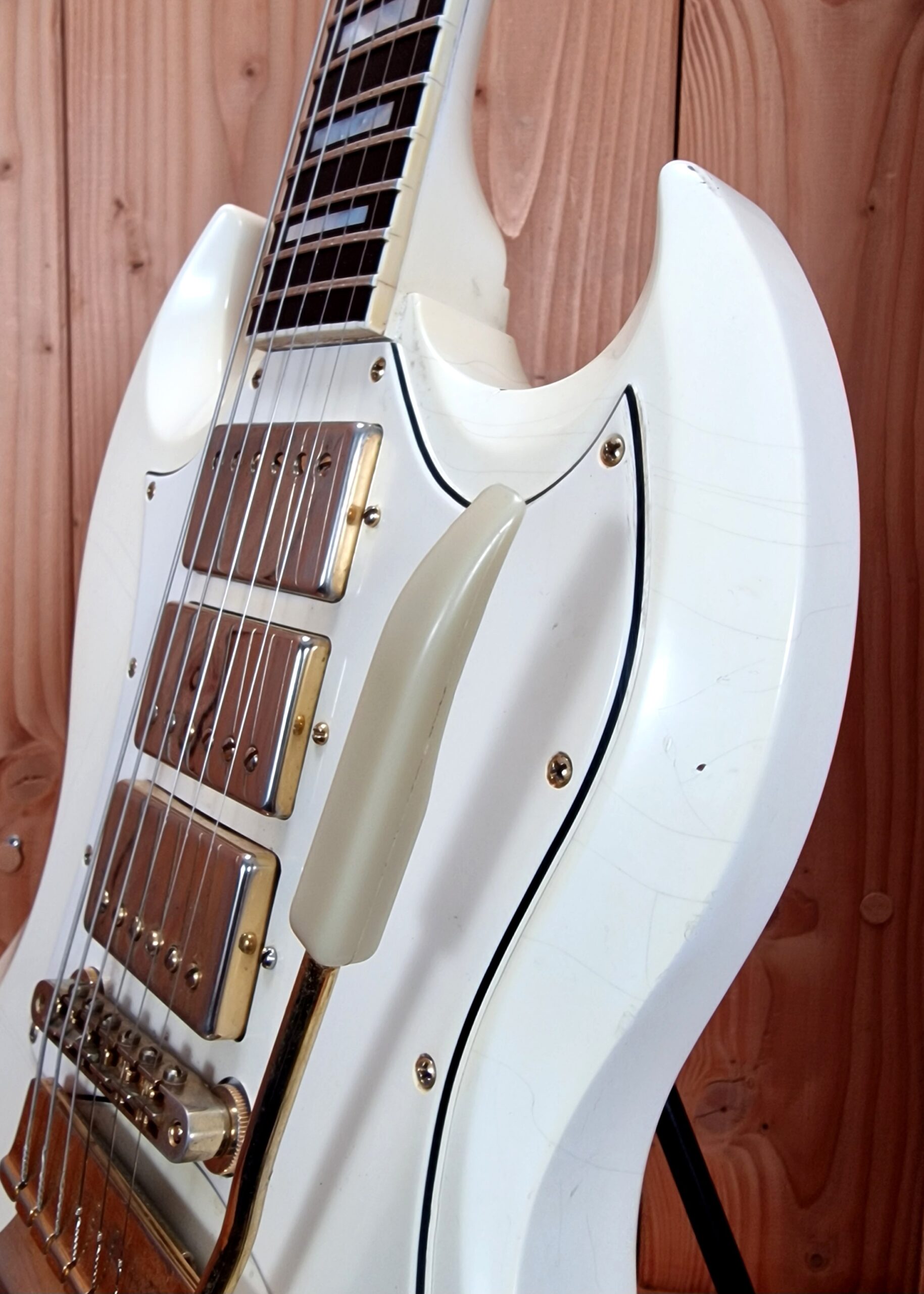 Gibson Custom Shop `67 Les Paul SG Custom 2008 Reissue Polaris White Jimi Hendrix Specs, aged – Bild 15