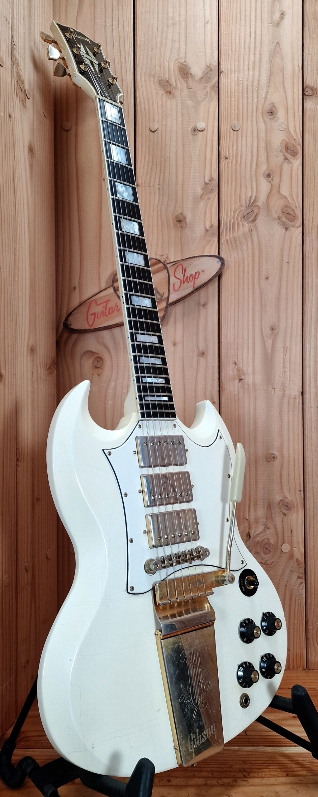 Gibson Custom Shop `67 Les Paul SG Custom 2008 Reissue Polaris White Jimi Hendrix Specs, aged – Bild 22
