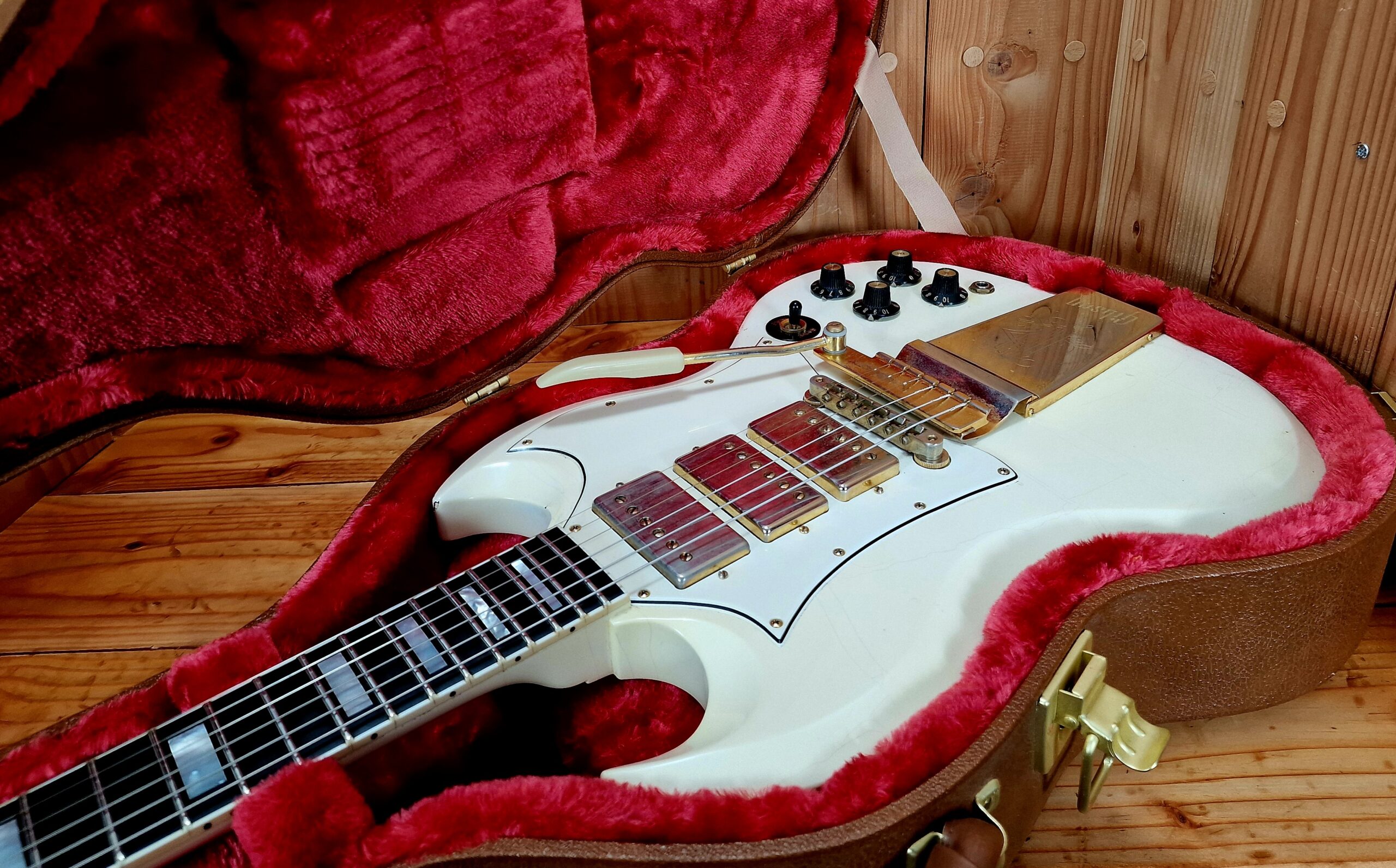 Gibson Custom Shop `67 Les Paul SG Custom 2008 Reissue Polaris White Jimi Hendrix Specs, aged – Bild 42